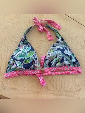 Lilly Pulitzer Noa Triangle Sway This Way Bikini Top Size 10